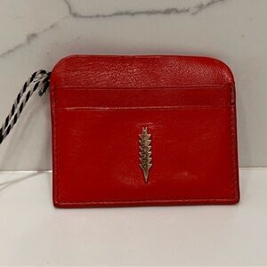 THACKER Red Leather Card Holder